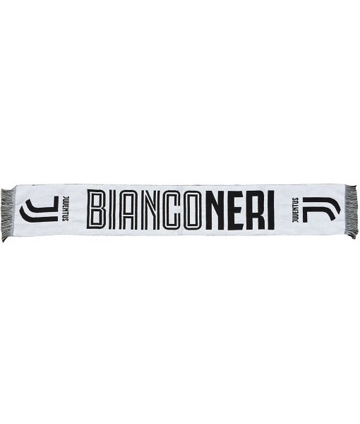 SCIARPA JUVENTUS UFFICIALE JUVE JACQUARD B/N BIANCA