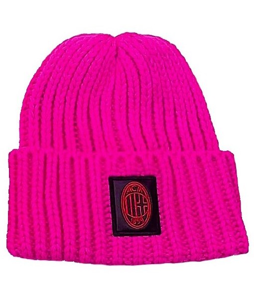 BERRETTO MILAN UFFICIALE DONNA FUCSIA | CAPPELLO INVERNALE MILAN ORIGINALE CASTELLANO FUXIA
