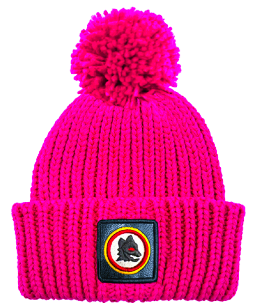 BERRETTO ROMA UFFICIALE PON PON DONNA FUCSIA | CAPPELLO INVERNALE ROMA ORIGINALE CASTELLANO FUXIA