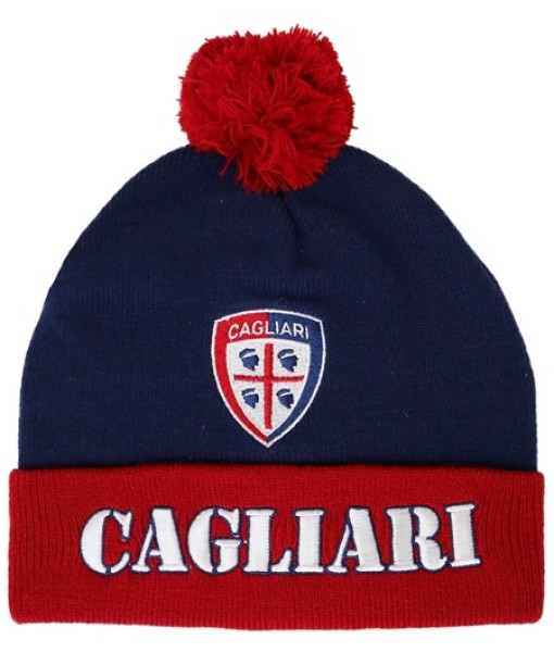 BERRETTO CAGLIARI UFFICIALE PON PON | CAPPELLO INVERNALE CAGLIARI RICAMATO