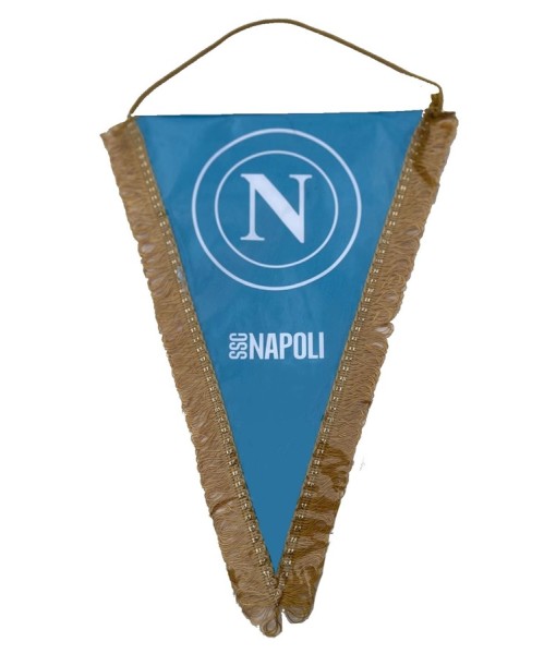 GAGLIARDETTO NAPOLI UFFICIALE GRANDE cm. 25 x 35 TRIANGOLARE AZZURRO