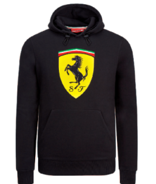FELPA FERRARI UFFICIALE ORIGINALE UOMO ADULTO con CAPPUCCIO NERA SCUDERIA CAVALLINO FELPA FERRARI UFFICIALE ORIGINALE UOMO ADULTO con CAPPUCCIO NERA SCUDERIA CAVALLINO